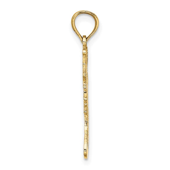10K Yellow Gold Christmas Stocking Pendant