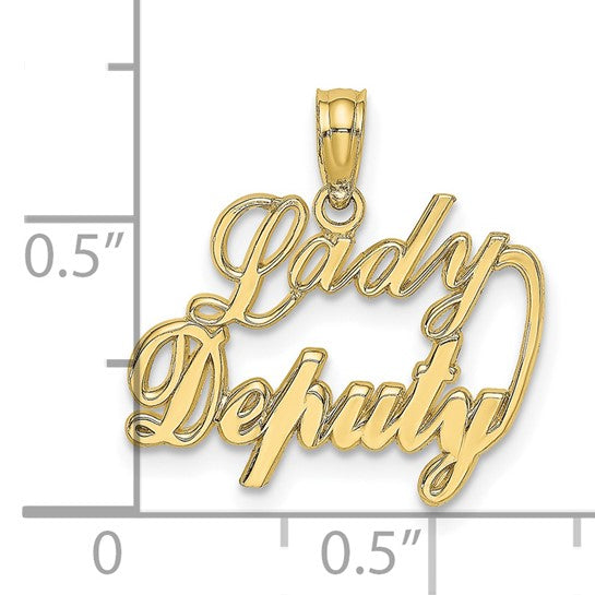 10K Yellow Gold Lady Deputy Pendant