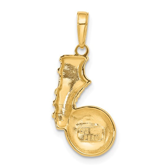 10K/14K Yellow Gold Soccer Cleat & Ball Pendant
