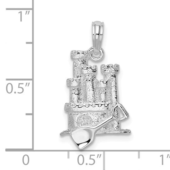 Sterling Silver 3D Sand Castle Pendant