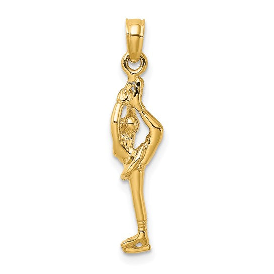 10K/14K Yellow Gold Ice Skater Figure Skating Pendant