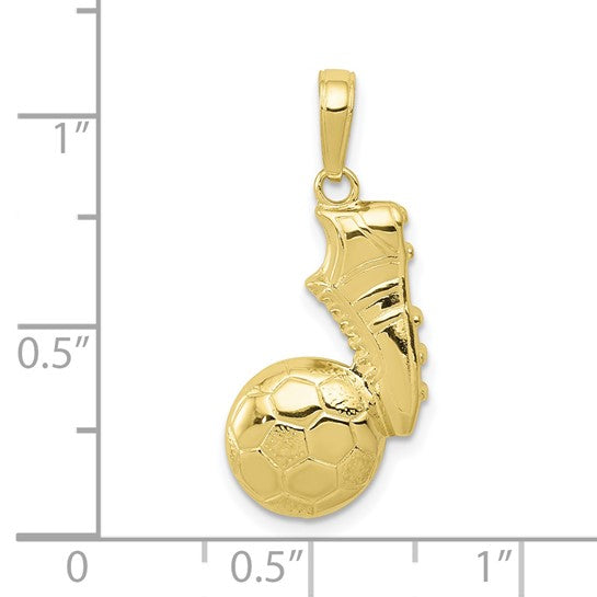 10K/14K Yellow Gold Soccer Cleat & Ball Pendant