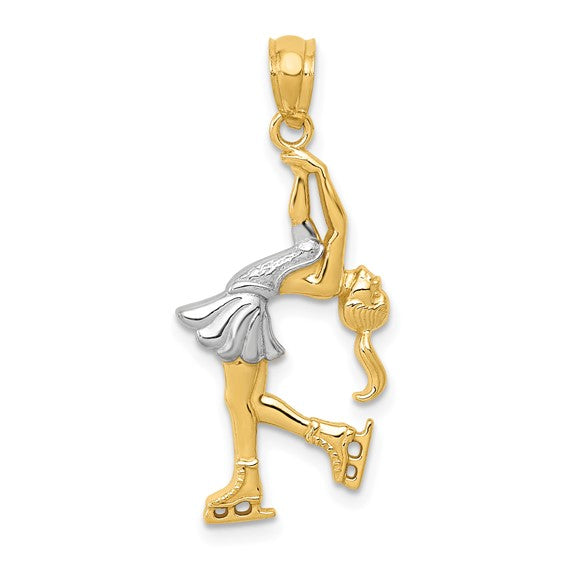 14K Yellow/White Gold Two Tone Figure Skater