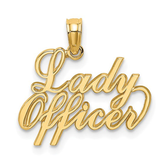 10K Yellow Gold Lady Officer Pendant