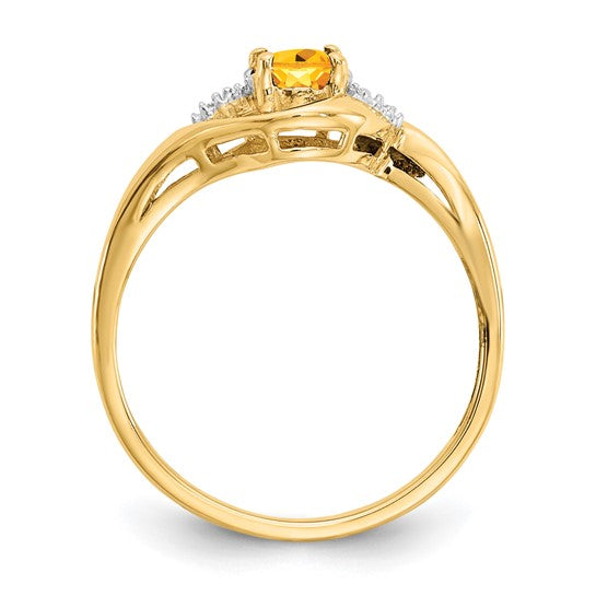 14K Yellow/White Gold .5 Carat Natural Citrine Ring