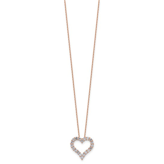 14K Yellow/Rose Gold 1 Carat Lab Grown Diamond Heart Necklace
