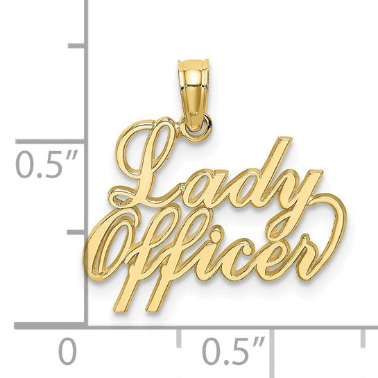 10K Yellow Gold Lady Officer Pendant