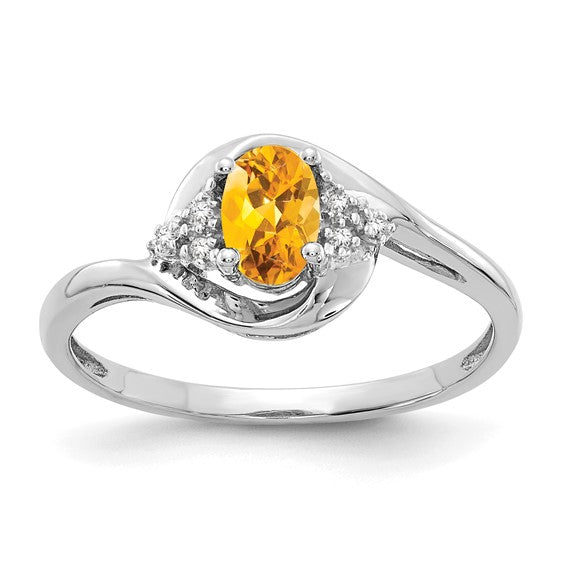 14K Yellow/White Gold .5 Carat Natural Citrine Ring