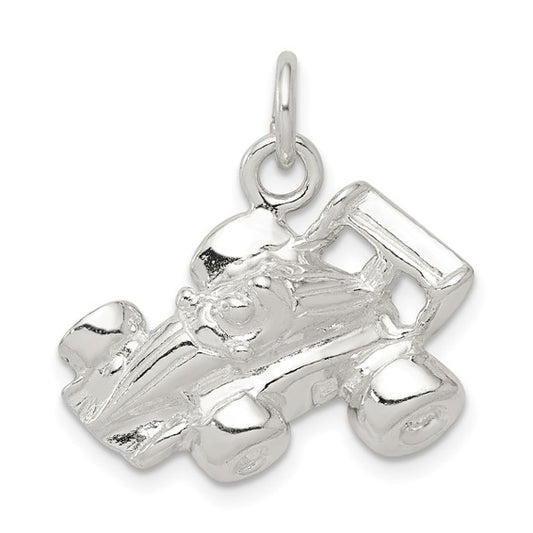 Sterling Silver Race Car Driver Pendant