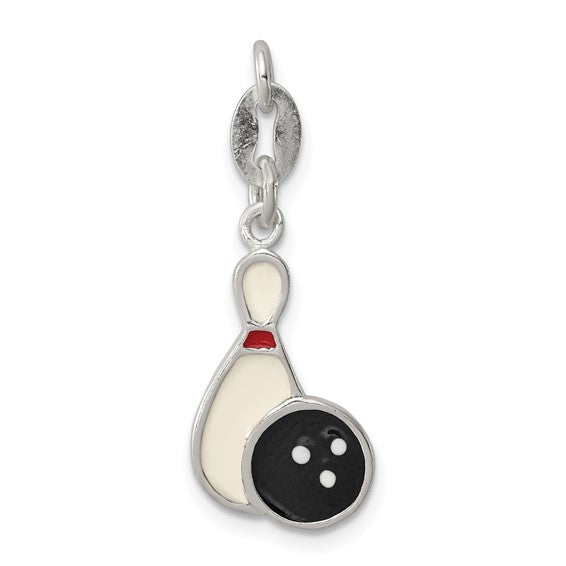 Sterling Silver Bowling Pin Bowling Ball Charm