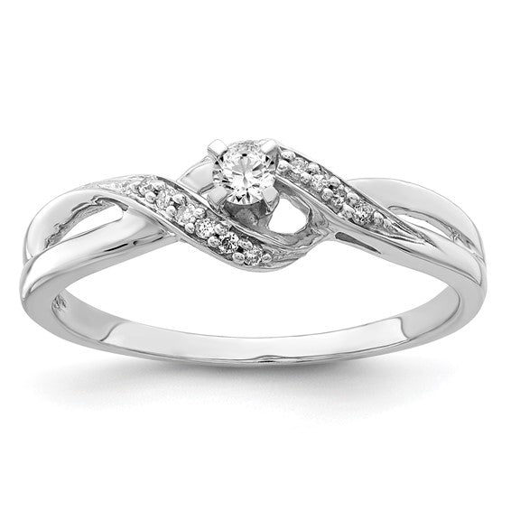 White Gold Filled Sterling Silver Promise Diamond 1/8ct. Ring