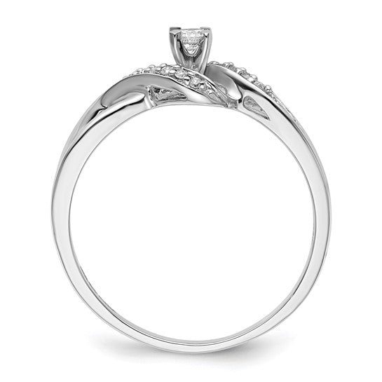 White Gold Filled Sterling Silver Promise Diamond 1/8ct. Ring