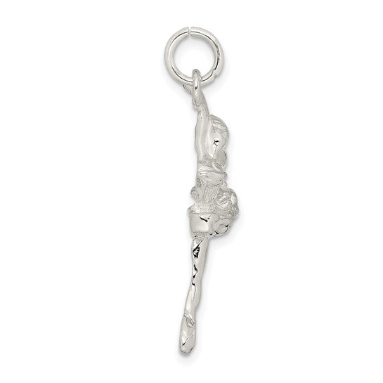 Sterling Silver Leaping Ballerina Pendant