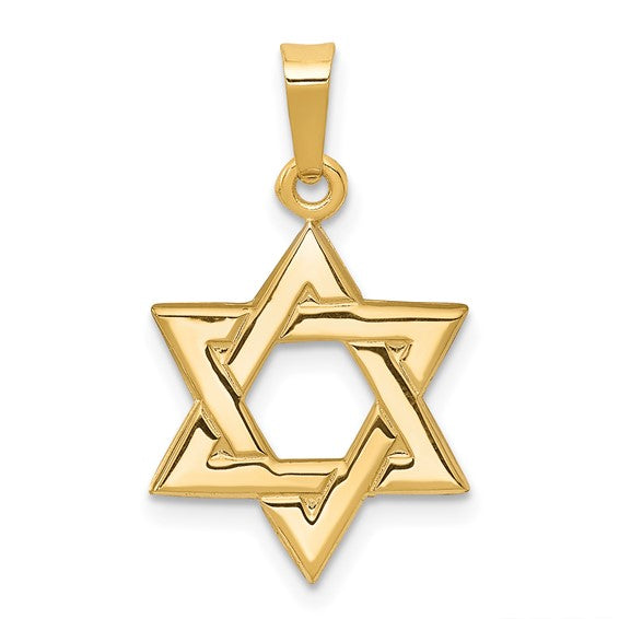 14K White Gold Yellow Gold Rose Gold Star Of David Pendant