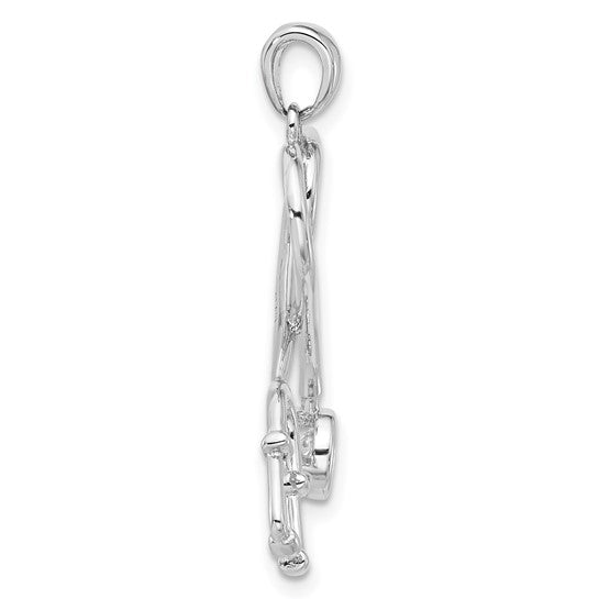 White Gold Filled Sterling Silver Stethoscope Pendant