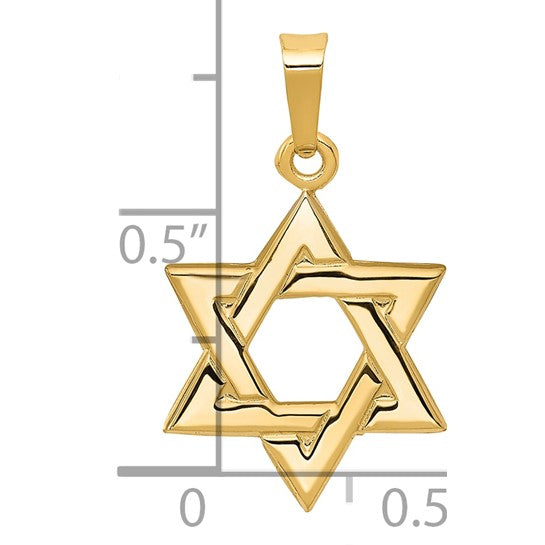14K White Gold Yellow Gold Rose Gold Star Of David Pendant