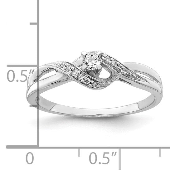 White Gold Filled Sterling Silver Promise Diamond 1/8ct. Ring