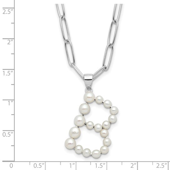 Gold Plated Sterling Silver Freshwater Pearl Initial Necklace Set Letters A-Z