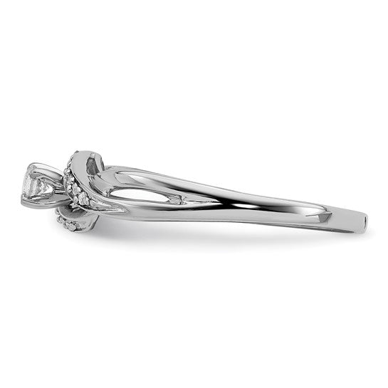 White Gold Filled Sterling Silver Promise Diamond 1/8ct. Ring