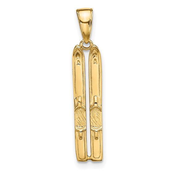 10K/14K Yellow Gold Ski Pendant
