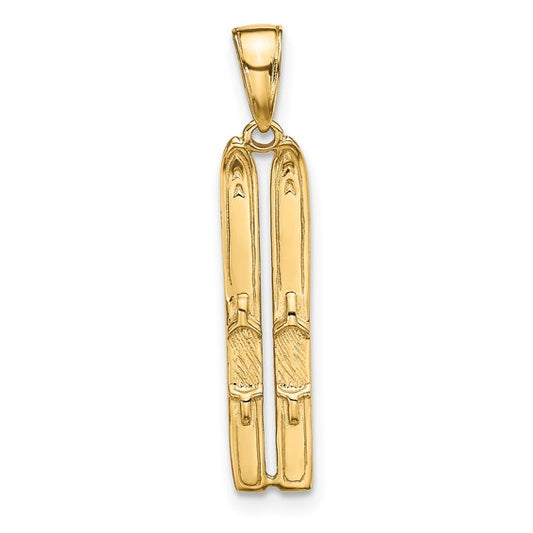 10K/14K Yellow Gold Ski Pendant
