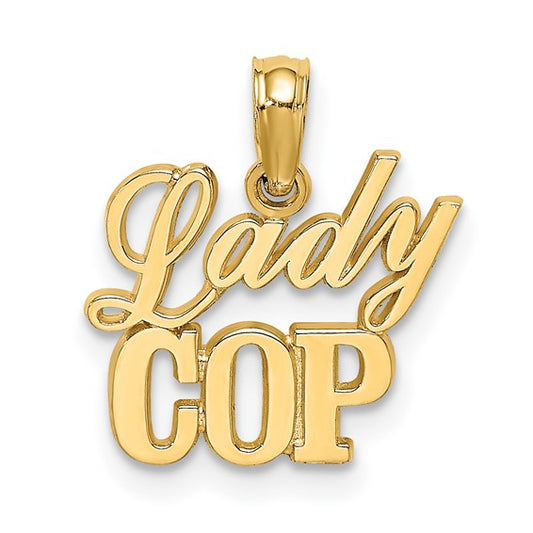 10K Yellow Gold Lady Cop Pendant
