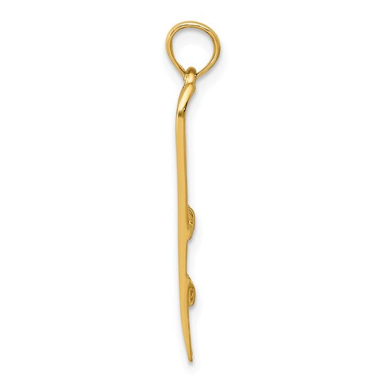 10K/14K Yellow Gold Ski Pendant