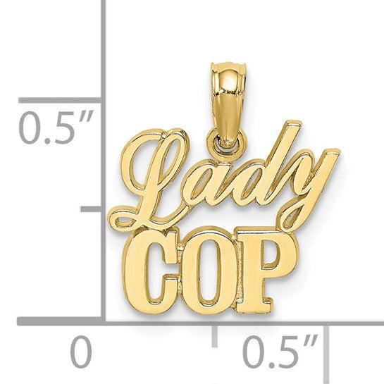 10K Yellow Gold Lady Cop Pendant