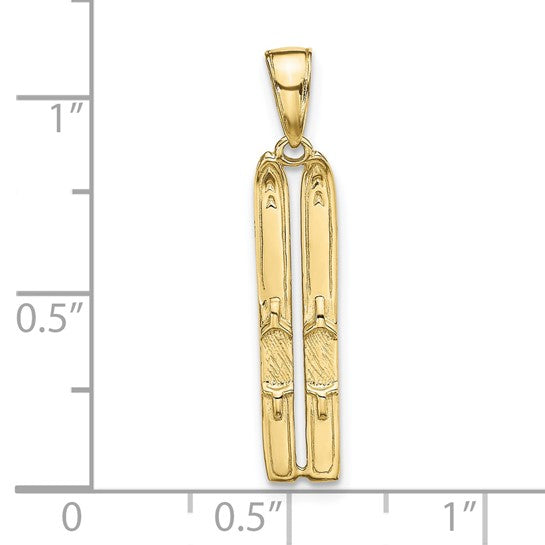 10K/14K Yellow Gold Ski Pendant