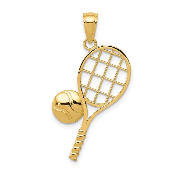 10K Yellow Gold Tennis Pendant