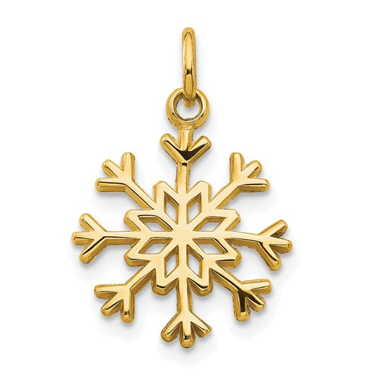 10K Yellow Gold Snowflake Pendant