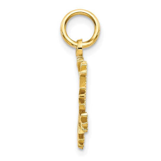 10K Yellow Gold Snowflake Pendant