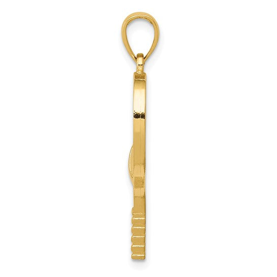 10K Yellow Gold Tennis Pendant