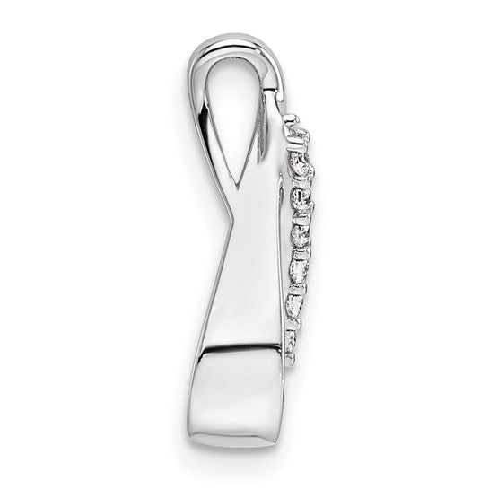 14K White Gold 5/8 Carat Diamond Tear Drop Twist Pendant