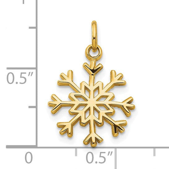 10K Yellow Gold Snowflake Pendant