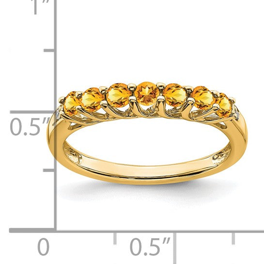 10K/14K White/Yellow Gold Natural Citrine Band Ring