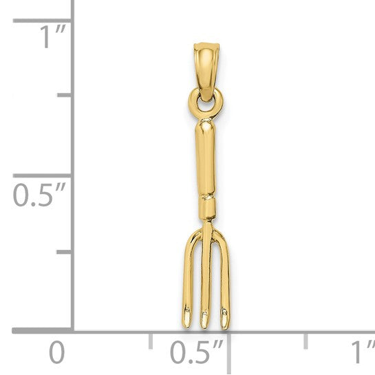 10K Yellow Gold Gardner Pitch Fork Pendant