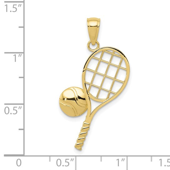 10K Yellow Gold Tennis Pendant