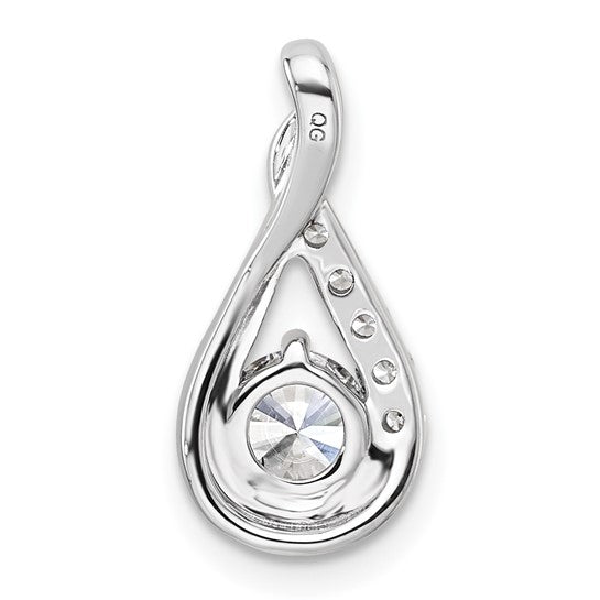 14K White Gold 5/8 Carat Diamond Tear Drop Twist Pendant