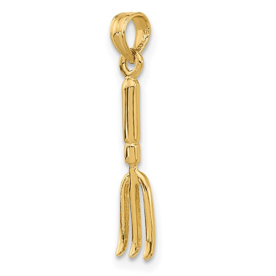 10K Yellow Gold Gardner Pitch Fork Pendant
