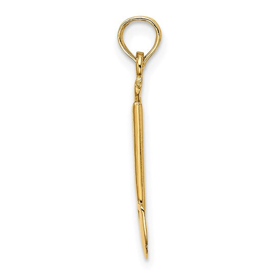 10K Yellow Gold Construction Landscaper Shovel 3D Pendant