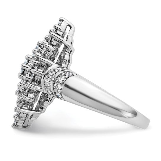 14K White Gold 2 5/8 Lab Grown Diamond Cluster Cocktail Ring