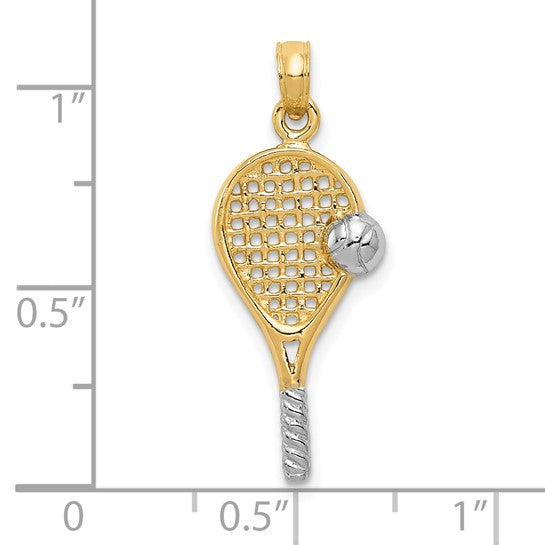 10K Yellow/White Gold Two Tone Tennis Pendant