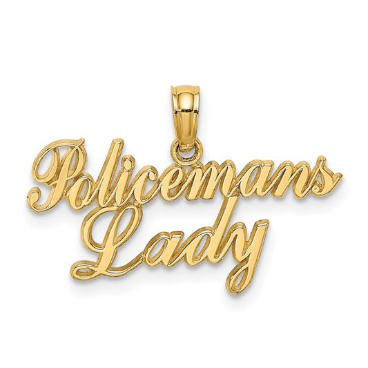 10K Yellow Gold Policeman's Lady Pendant