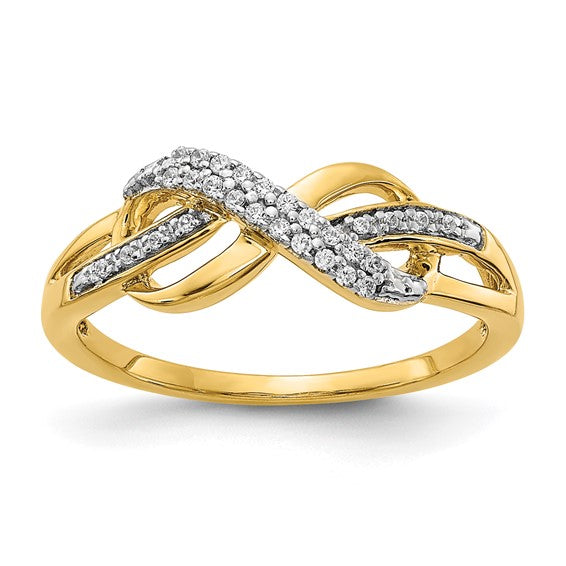 14K White/Yellow gold Lab Grown Diamond Infinity Twist Ring