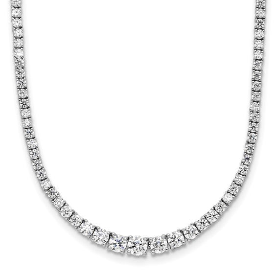 14K White Gold 5 Carat Lab Grown Diamond Bolo Tennis Necklace