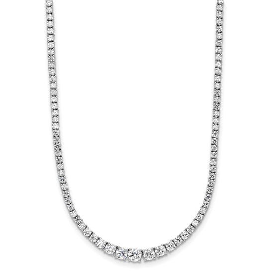14K White Gold 5 Carat Lab Grown Diamond Bolo Tennis Necklace