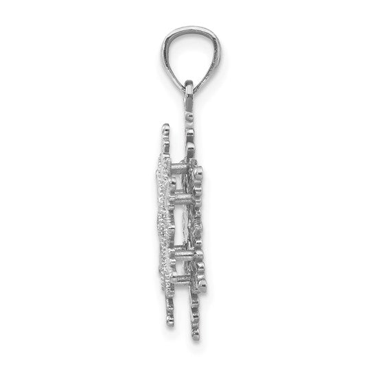 14K White Gold Snowflake Pendant