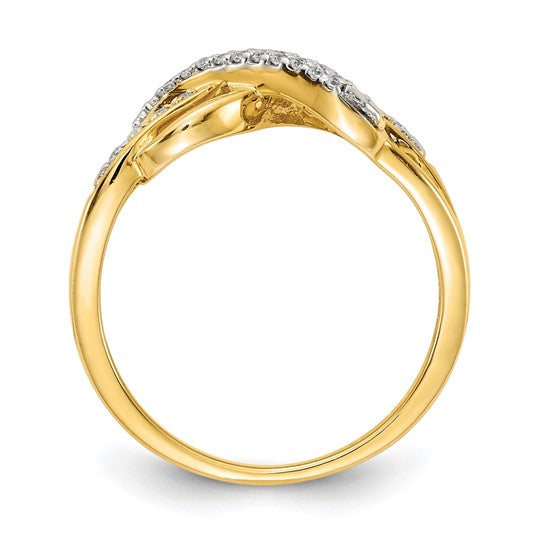 14K White/Yellow gold Lab Grown Diamond Infinity Twist Ring