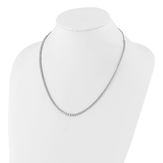 14K White Gold 5 Carat Lab Grown Diamond Bolo Tennis Necklace